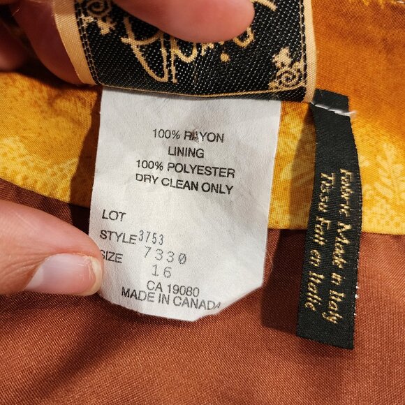 Vintage Abria yellow paisley tribal print boho mini wrap skirt - Picture 4 of 4